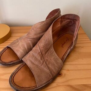 Free people open toe leather wrap sandals